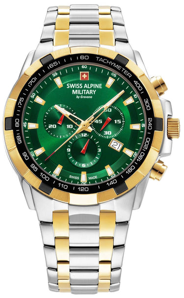 Swiss Alpine Military Herren Armbanduhr Chronograph bicolor 7043.9144